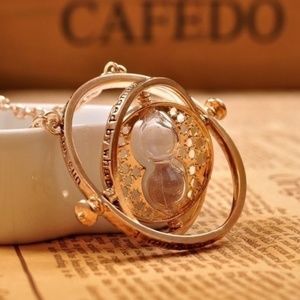 Rotating Time Turner Hourglass Necklace